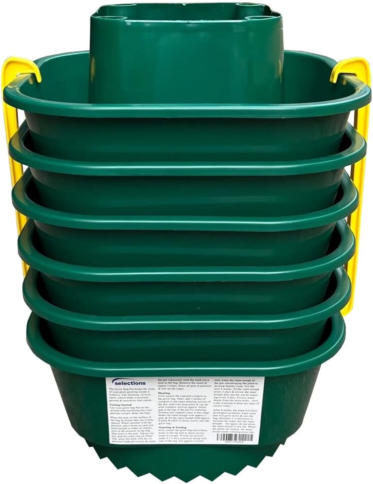 Selections Tomato and Vegetable Growbag Pots for Improved Watering - Pack of 6