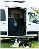 MELIPRON Van Bug Screen with Privacy Blackout Panel Fit for Ford Transit 2015-2025 Medium/High Roof Side Sliding Door, Magnetic Self-Closing Mosquito Net Fly Screen for Van Life Camping