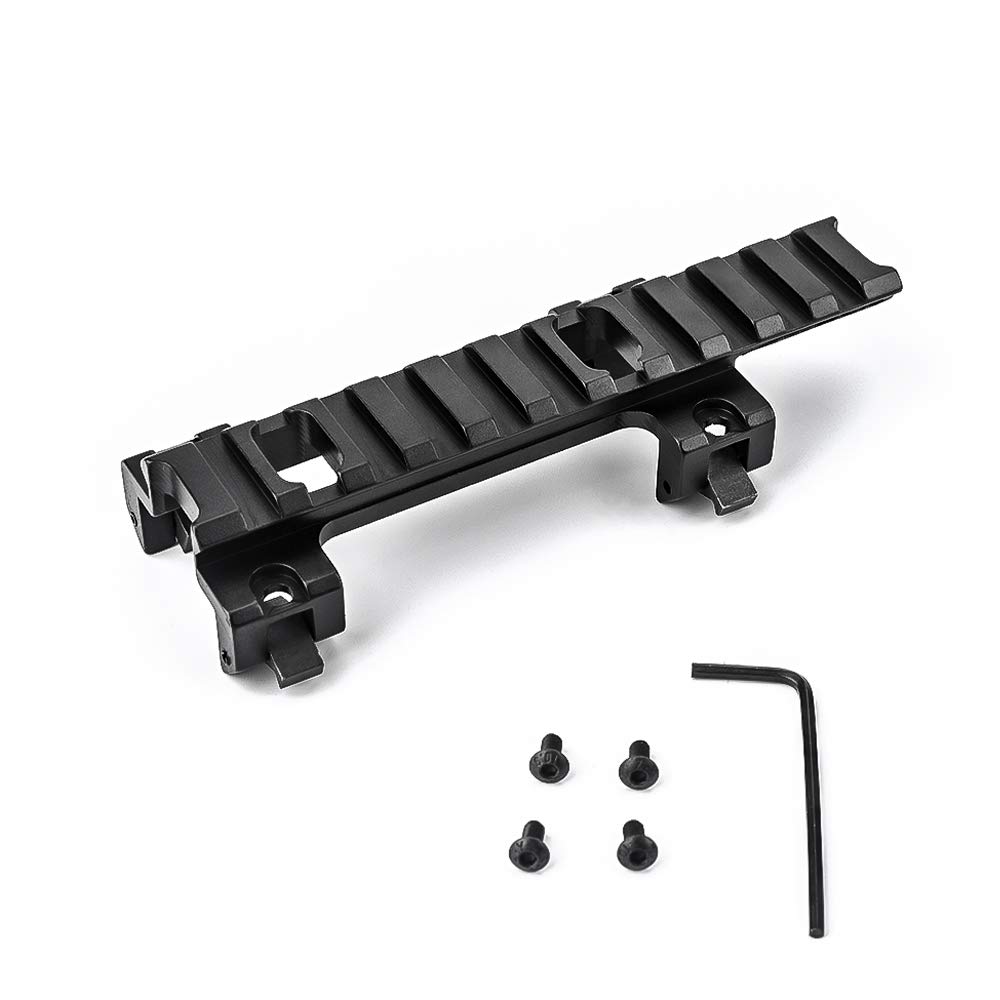 Extension de Montage de Lunette de visée Tactique MP5 G3 Long Rail, Adaptateur de Support de Rail à Profil Bas en Aluminium pour système de Rail Picatinny de 20 mm (Noir)