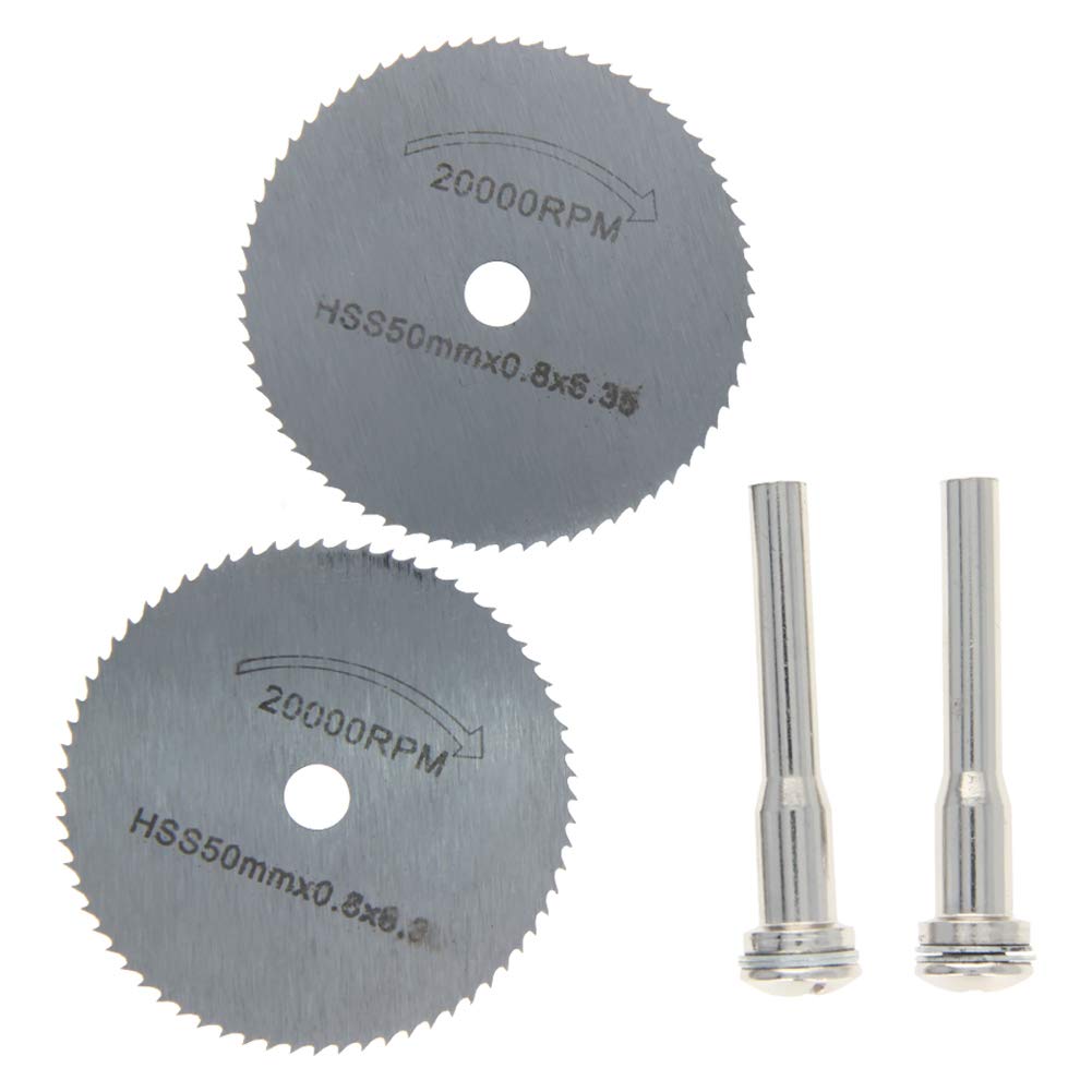 Utoolmart 50mm/2-Inch Mini Saw Blades HSS High Speed Steel with 3.175mm Connecting Rod for Rotary Tool 2 Set - Image 3