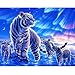 Puzzle 1000 Pièces Adultes,Puzzles En Bois, Motif Bleu Étoile Tigre Blanc, Grandes Peintures Intellectuelles Éducatives Enfants Puzzle Game Toys Cadeau Pour La Décoration De La Maison,1000 Pièces