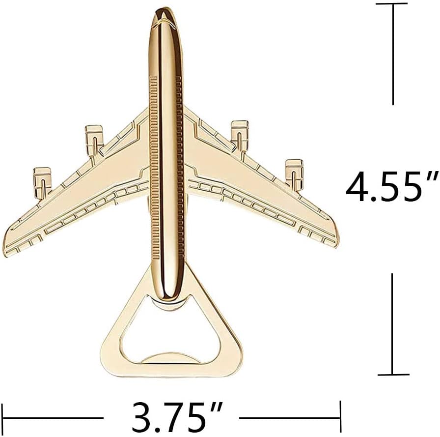 40PCS Airplane Bottle Opener for Wedding Favors Air Plane Travel Beer Bottle Openers for Guests,Party Souvenirs or Decorations-Gold