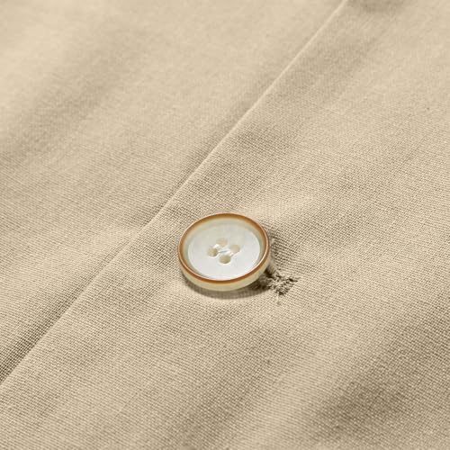 Mens Cotton Linen Blazers Lightweight Button Down Notched Lapel Sport Coats Button Down Work Office Suit Jacket4