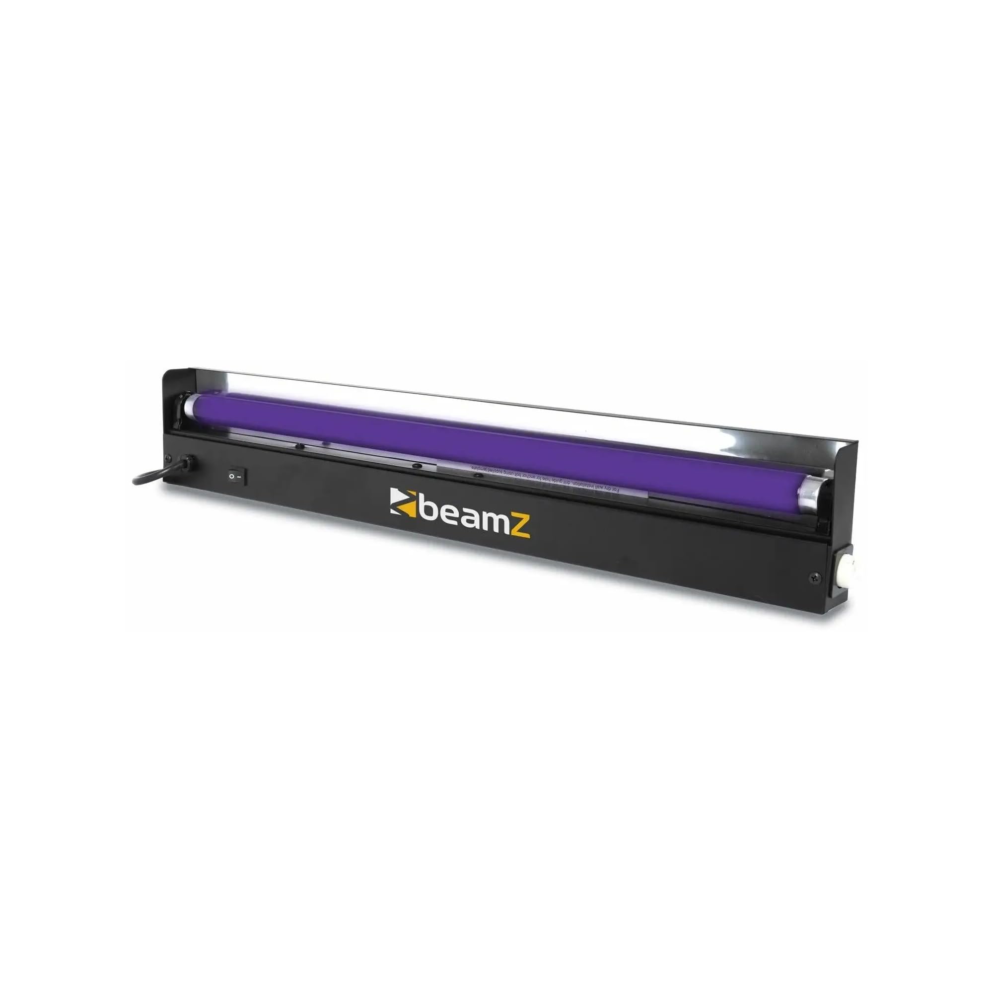 BeamZ UV Licht Röhre 4er Set - Schwarzlicht Party Schwarzlichtlampe UV-Leuchtstoffröhre 45 cm mit Armatur, Schwarzlicht Strahler UV Light für Neonpartys oder Halloween Dekoration