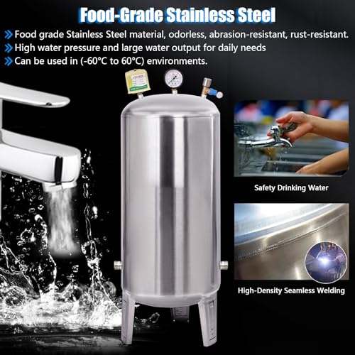Serbatoio dell'acqua pressurizzata, contenitore verticale per acqua potabile in acciaio inox, ideale per cantina e cucina