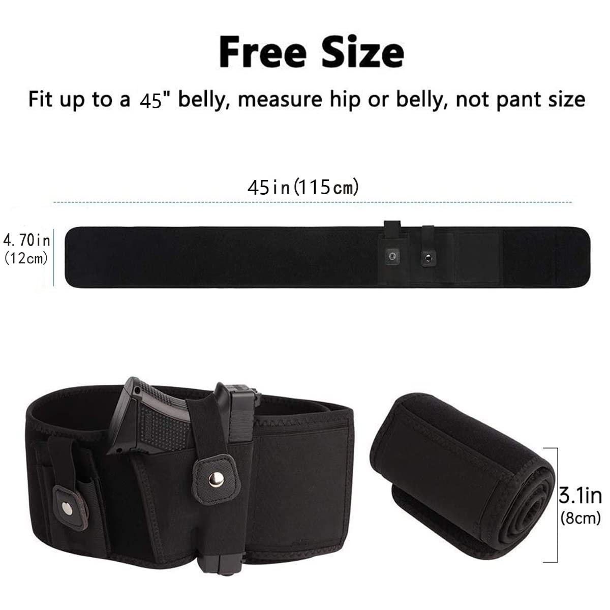 Ceinture De Sécurité Ventrale Cachère AGPTEK Noir - Pour Homme Et Femme