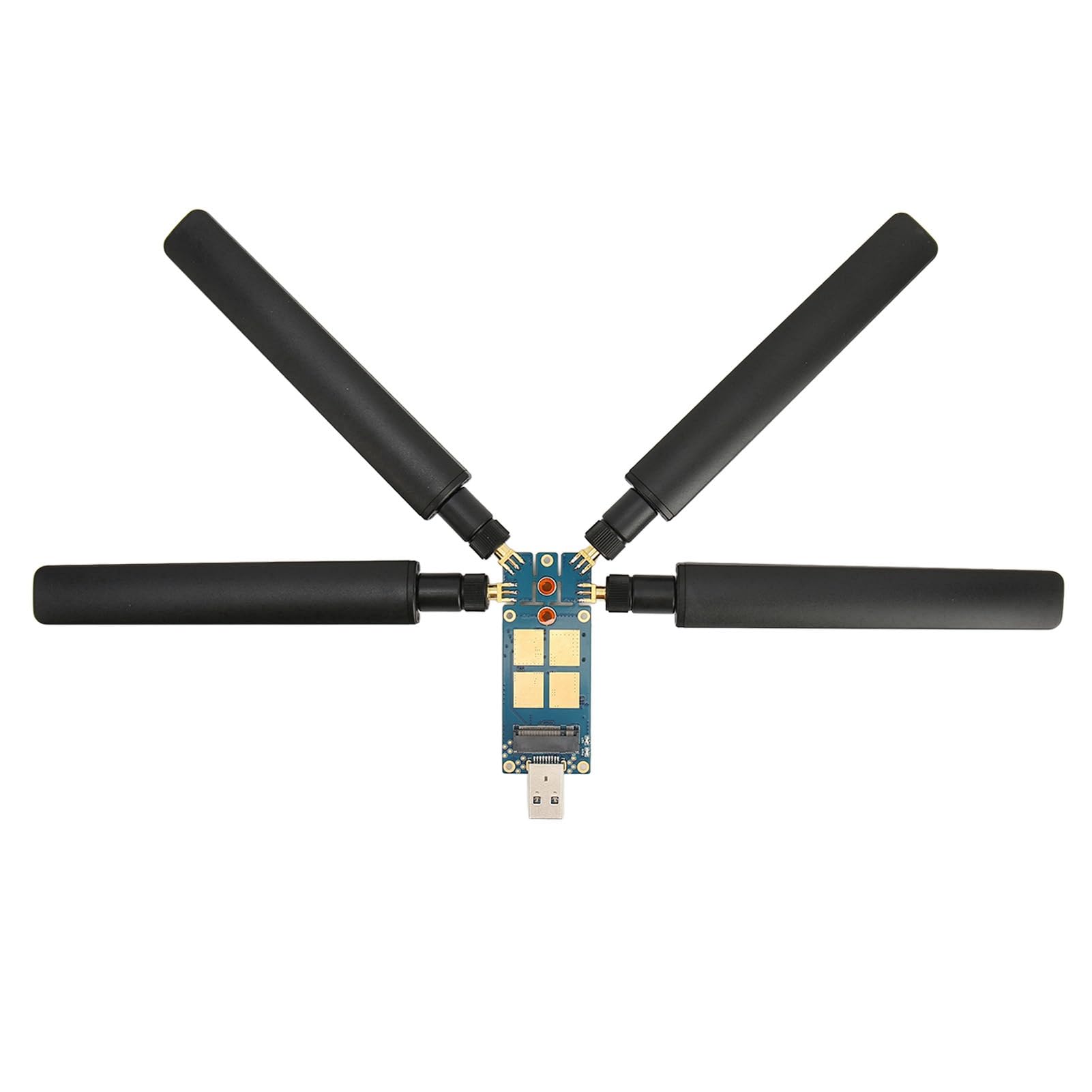 Carte WiFi DONGLE 5G USB3.1 vers M.2 Key B, Carte en Alliage D'aluminium avec 4 Antennes, Indicateur d'alimentation pour Module 5G, Installation et Utilisation Faciles
