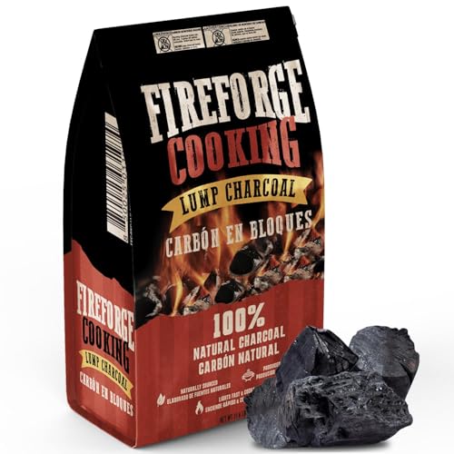 Fireforge Cooking Premium Quality Wood Lump Charcoal for Grilling - 100% Natural Paraguayan Wood, Sustainable, Long-Lasting Lump Wood Charcoal for BBQs, Smokers, and Outdoor Cooking (8kg/17.6 lbs)