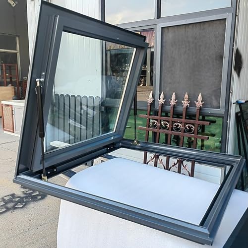 Skylight House Roof Window with Sun-Protection Film and Gloves, Roof Viewing Aluminium Window, Customizable Skylight Roof Window with Gas Strut Lift, Small Window In A Buildings Roof for Attic Hallway
