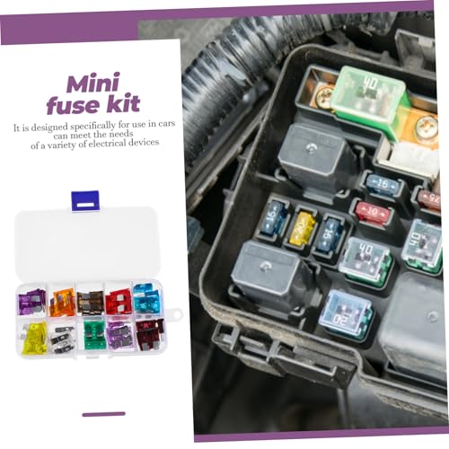 Kit de 50 fusibles automotrices mini para auto, RV y motorhome, materiales de policarbonato y zinc miniatura 7