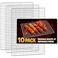 ciAmore Grill Topper, 10 Pcs Disposable Grill Grates, 11.8 X 15.7 Inch Baking Rack Replacement, BBQ Accessories for Outdoor Smoker Grills