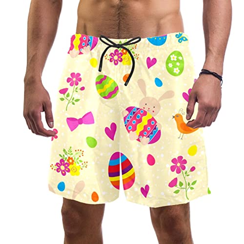 Maillots de bain pour hommes JDEZ short de plage séchage rapide motif œufs de Pâques lapin