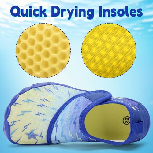 Image of Kids Water Shoes Boys Girls - Wide Toe Box Quick Dry Barefoot Shoes Breathable Non Slip Aqua Athletic Sneakers for Swim Beach Pool Kayak Hiking Sand Walking Travel Essentials (Little Kid /Big Kid)