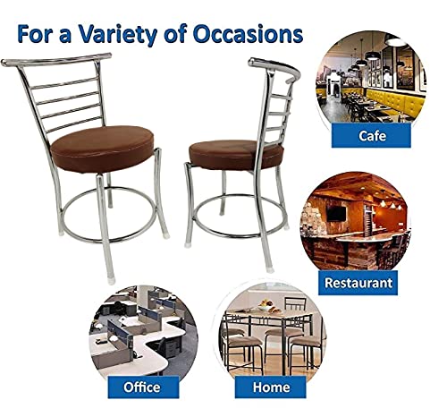 Image of SOMRAJ Chair Comfortable Multi Purpose Home Dining Restaurant Chair with a Leather Cushion Steel (Model) Heavy Duty (1, Brown Ring, Standard)