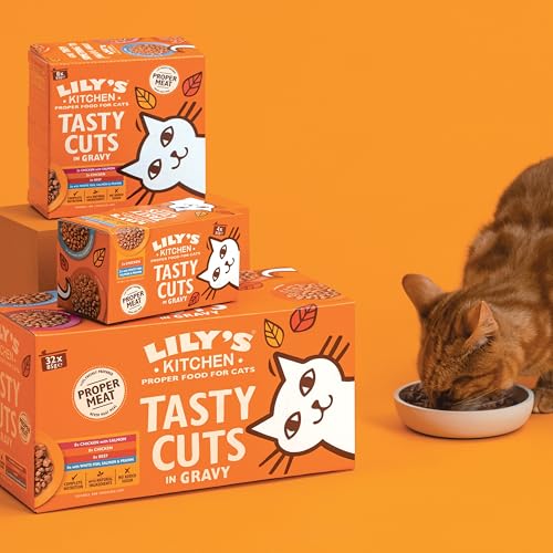 Lily’s Kitchen Tasty Cuts in Gravy Complete Nutrition, Cat Wet Food Multipack (48x85g) Tins for Adult Cats, With Freshly Prepared Meat & Offal, Grain-free Recipe, Suitable for Sterilised Cats