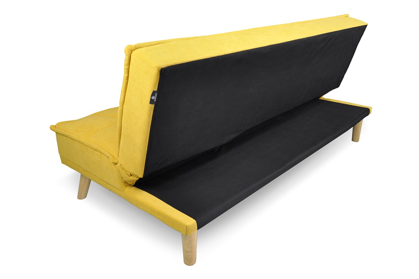 SAMIRA Divano letto clic clac in tessuto vellutato giallo, divano 3 posti mod. Bart