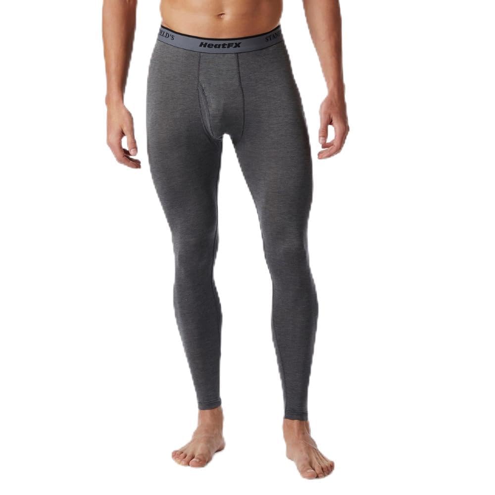 Stanfield's Men's HeatFX Ultralight Base Layer Long Pants, 2XL, Functional Fly, Moisture-Wicking, Charcoal