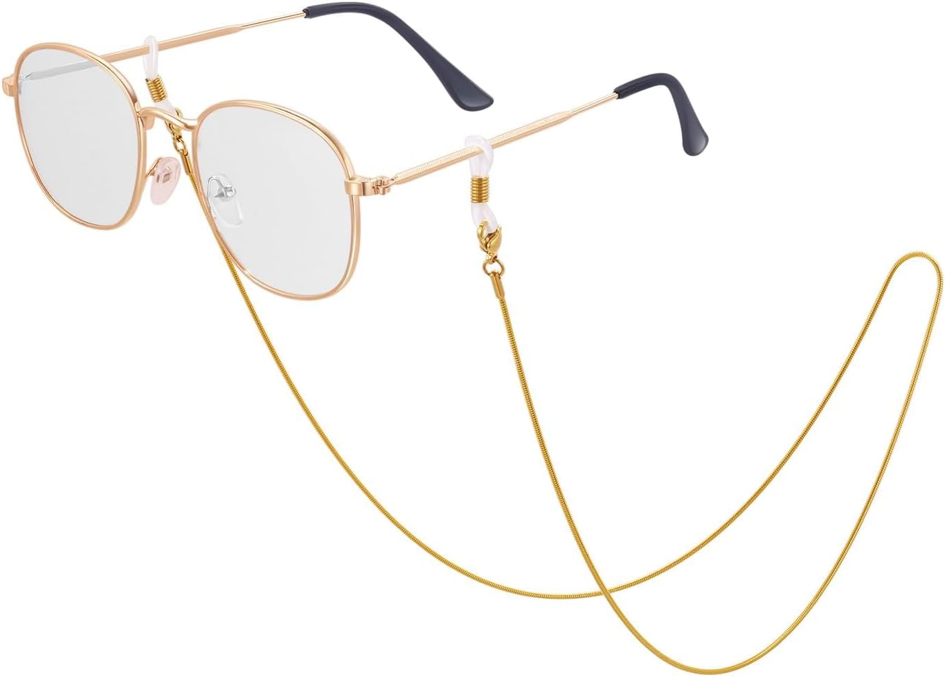 Stylish Eyeglass Necklace Holder for Women - 925 Sterling Silver Earrings, Eyeglass Gold Chain, Glasses Strap, Eyewear Lanyard for Women