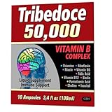Tribedoce 50,000 - Vitamin B Complex Liquid Supplement, Immune Support, Non-GMO, 10 Ampoules (3.4 fl oz / 100 ml)