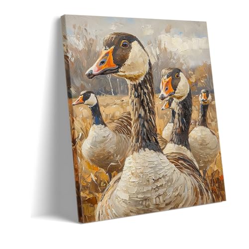 Toile impressionniste oies d'automne pour réchauffer l'ambiance de votre cuisine