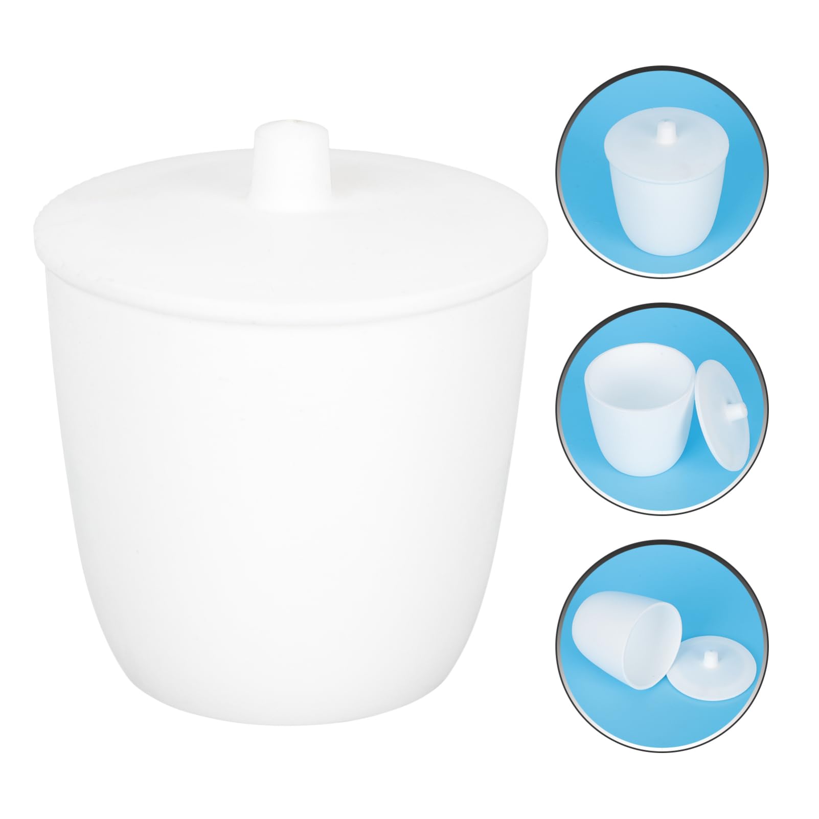 OUNONA PTFE Crucible with Lid Lab Porcelain Crucible Gold Melting Kit Melting Soldering Kit Propane Experiment Crucible Melting Pot with Lid Melting Crucible Cup Refining Cup Beaker White