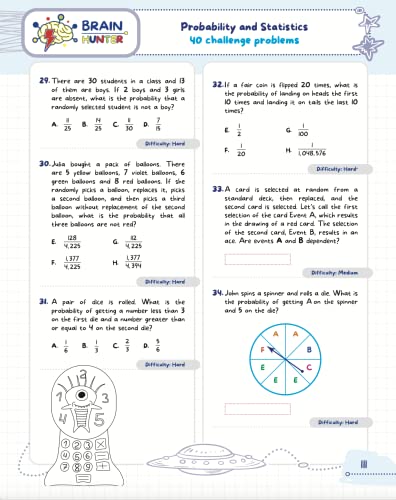 Math Practice Workbook Grades 6-8: 1000+ Questions You Need to Kill in Middle School by Brain Hunter Prep (Arithmetic, Algebra, Geometry, Measurement, ... more in Kill It Series by Brain Hunter Prep) - Image 3