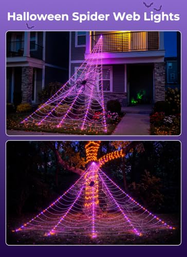  16.4 ft 255 LED Halloween Giant Spider Web Lights Set  - image 4