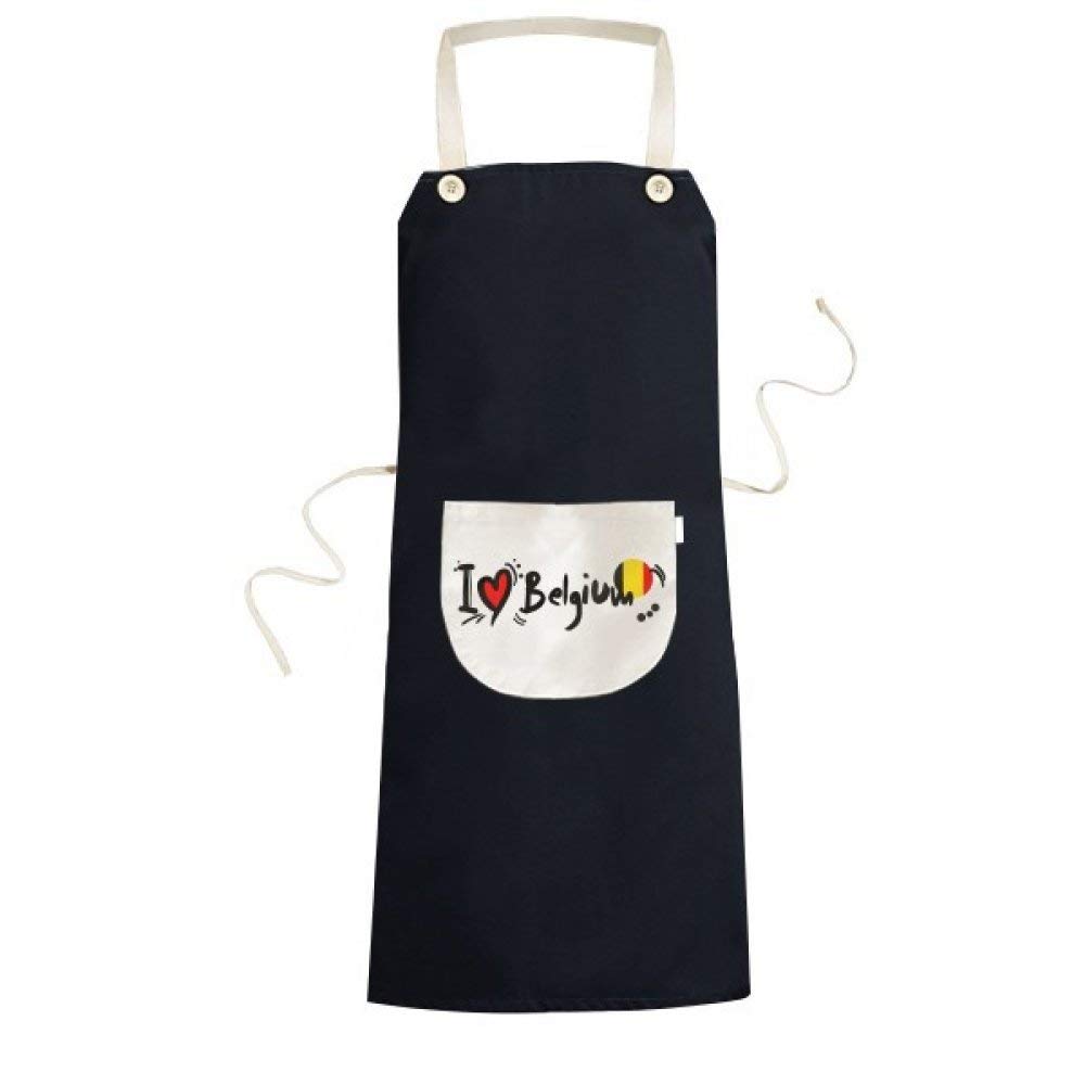 Tablier de cuisine noir réglable bavoir de poche motif cœur Belgique