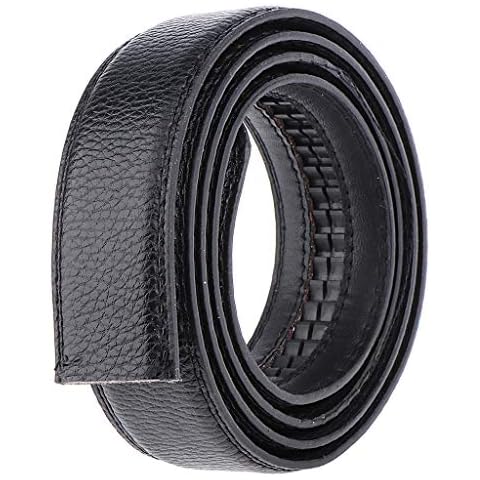 Fenteer Men' Ratchet Belt Replacement Waist Straps, without Buckle, Black Cover