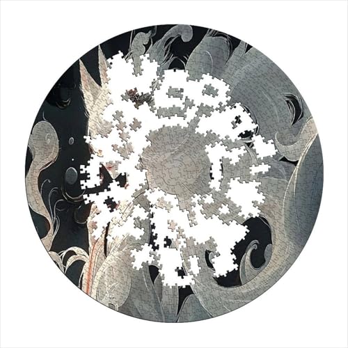 Puzzle de 1000 piezas redondo de Zorro Blanco de Nueve Colas para adultos 4
