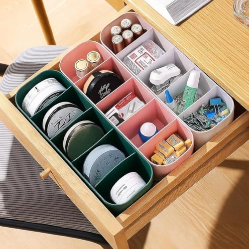 Image of Drawer Organizers for Undergarments, Socks, Bras, Ties, Scarves, Wardrobe Storage Box Kitchen Tools,out door tools(4 Pcs, Multicolor)