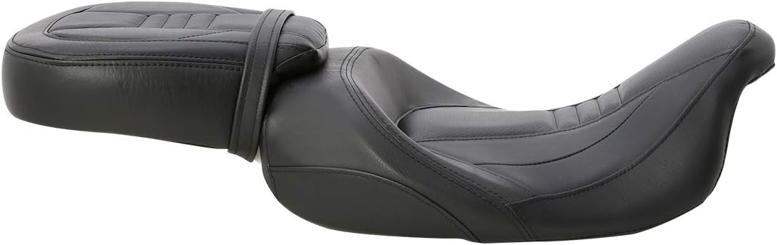 XFMT Black Leather Pillion Passenger Rider Seat Set For Harley Touring Road King Street Glide Road Glide Electra Glide 2009-2023