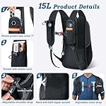 15L Small Hiking Backpack for Men Women Foldable Packable Back Pack Ultralight Hiking Daypack for Travel Camping Outdoor, Black - Image 2