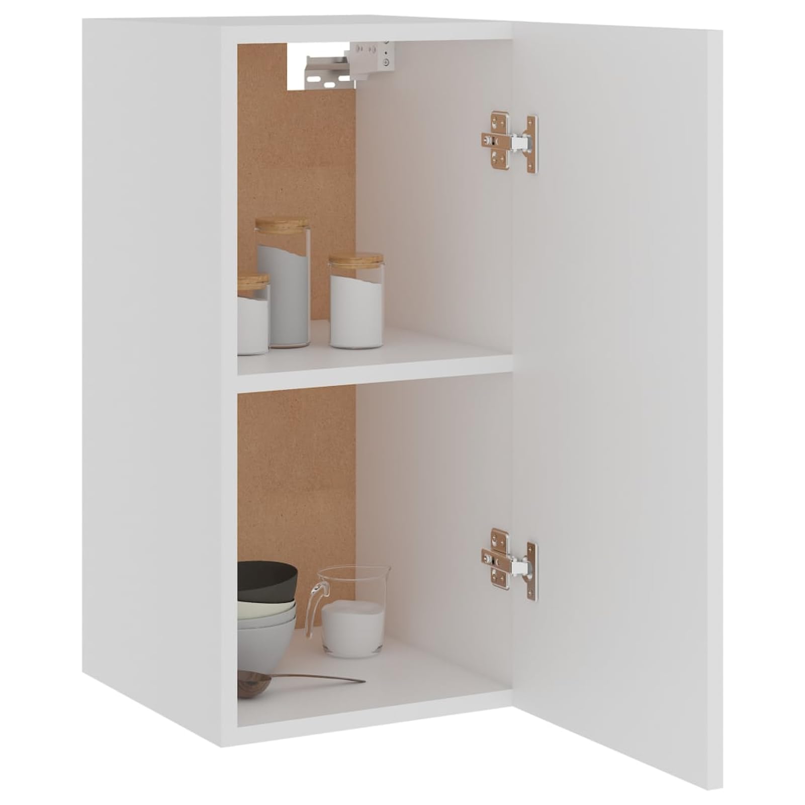 Gecheer Hängeschrank Lyon Weiß 29,5x31x60 cm Holzwerkstoff Wandschrank Lagerschrank Küchenschrank für Kochutensilien Vorräte