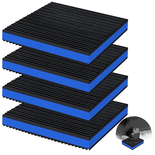 Image of 4 Pack Anti Vibration Pads for Washing Machine 6 inchx6 inchx7 /8 inch, Sound Isolation Vibrating Pad Ribbed Rubber Damping Mat EVA Center for Air Compressors, Conditioner, Treadmill, HVAC Washer Dryer