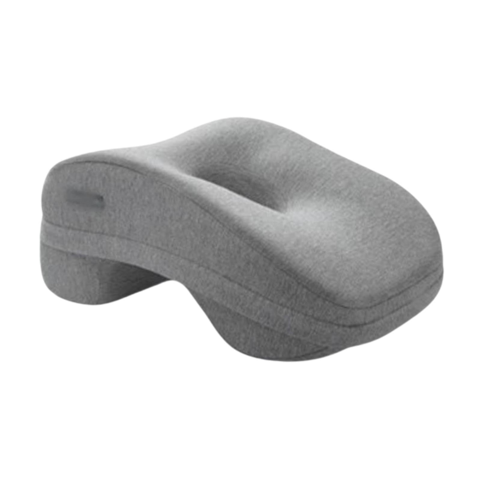 Oreiller ergonomique pour le cou en mousse à mémoire de forme gris pour bureau