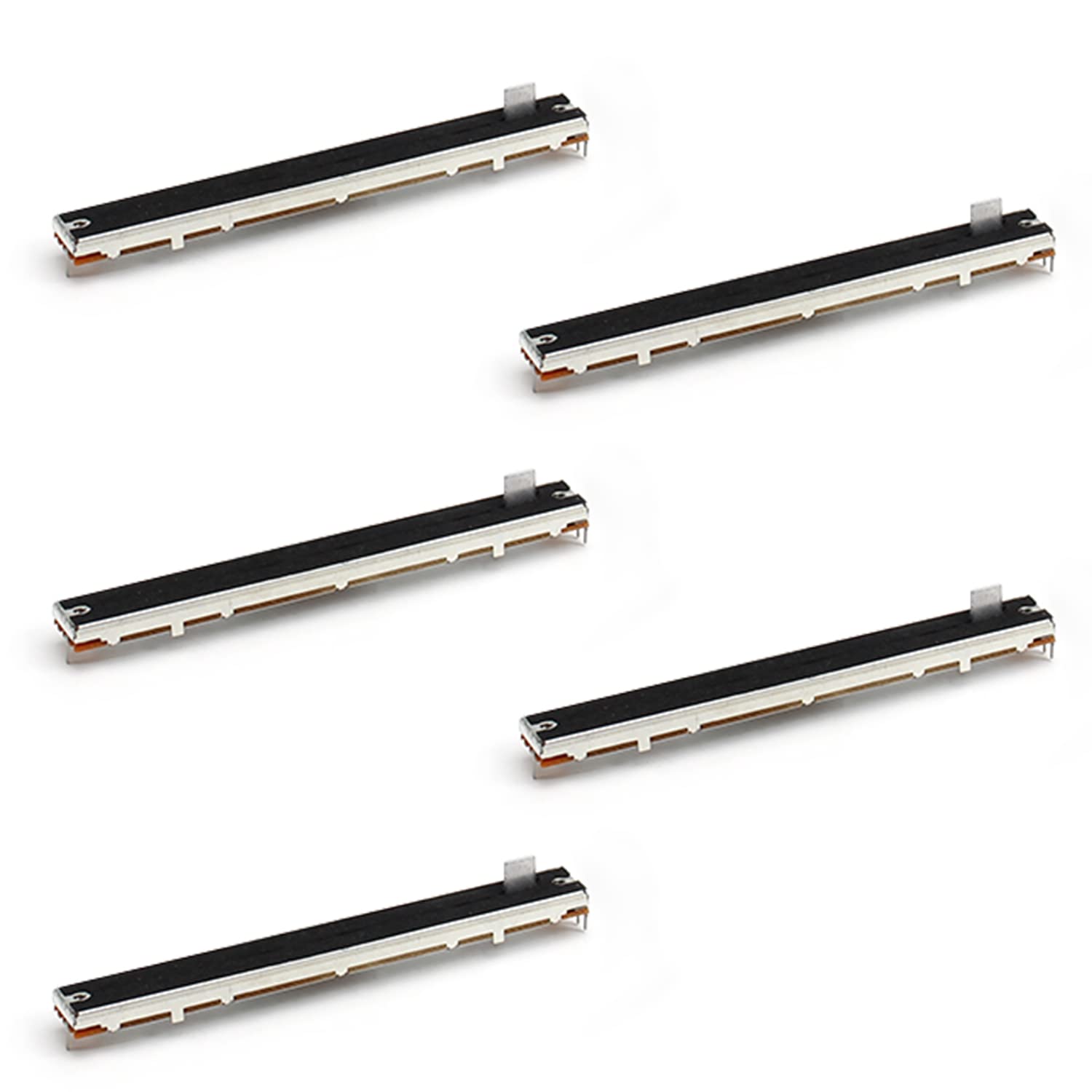 Fielect 5Pcs 10K Slide Potentiometer Carbon Film Fader Variable Resistors Mixer 128mm 3Pins 10K Ohm Linear Potentiometers for Dimming Tuning