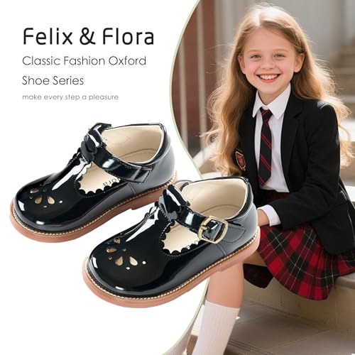 Image of Felix & Flora Toddler Little Girl Mary Jane Dress Shoes - Ballet Flats for Girl Party School Shoes