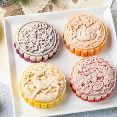 Molde para postres con patrón floral redondo miniatura 4