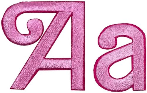 Miniatura 10 de Parches bordados con letras cursivas rosas para planchar con apliques para ropa, sombrero de vestir, vaqueros, letras del alfabeto de costura