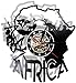 hxjie Vintage Africa Map Decorazione Orologio da Parete con Dischi in Vinile Arte Africana Orologio da Taglio Laser Orologio Funzione Luce Notturna Regalo per Amante