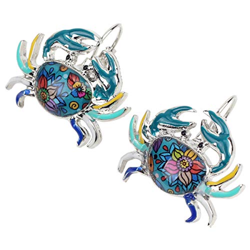 DUOWEI Cute Enamel Crab Earrings Leverback Dangle Hoop Jewelry Charms Summer Accessories Gifts3