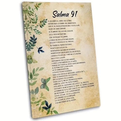 Baibexing Póster De Lienzo Con Arte Religioso, Salmo 91, Versículos Bíblicos Cristianos, Decoración De Pared, Citas Inspiradoras 21X30Cm Sin Marco