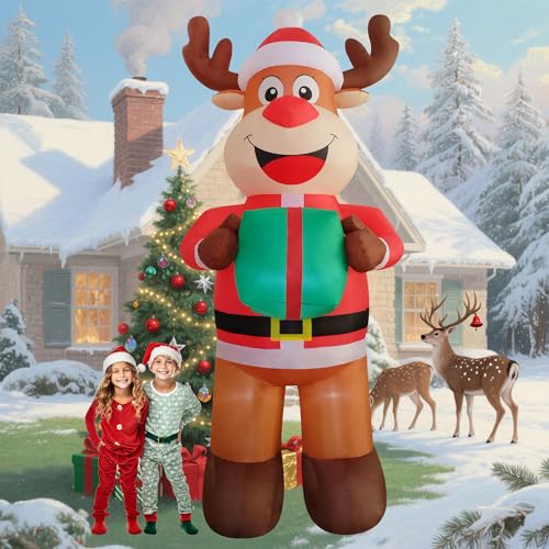 Light Up Your Holidays with the DAHAKII 12ft Giant Reindeer Yard Decor!