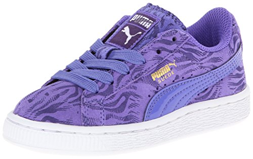 PUMA New Kids Suede Animal JR Sneakers Blue Iris/Parachute Purple/Gold Foil 6.5