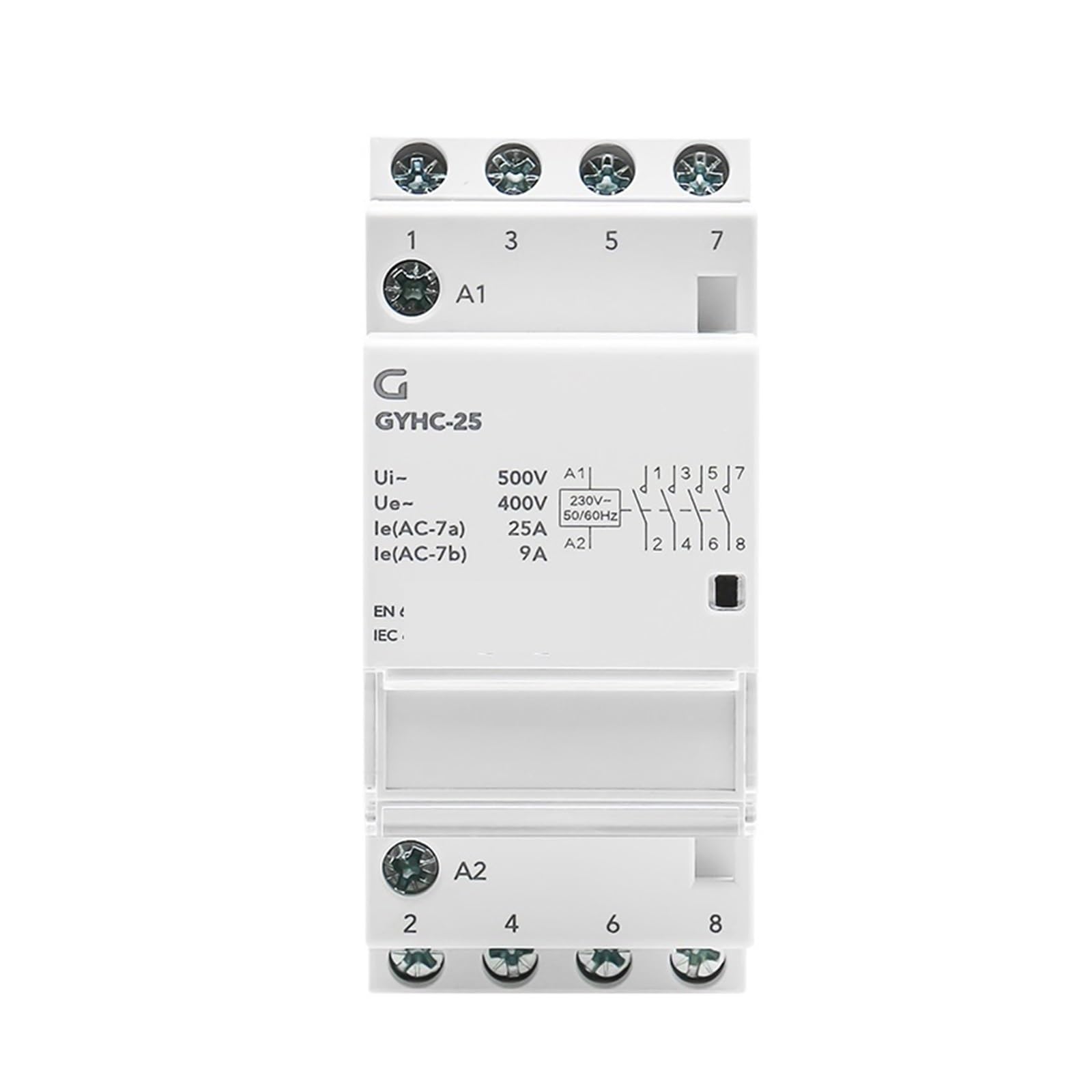 Contacteur modulaire biphasé résout le sifflement du tableau électrique 4P 25A