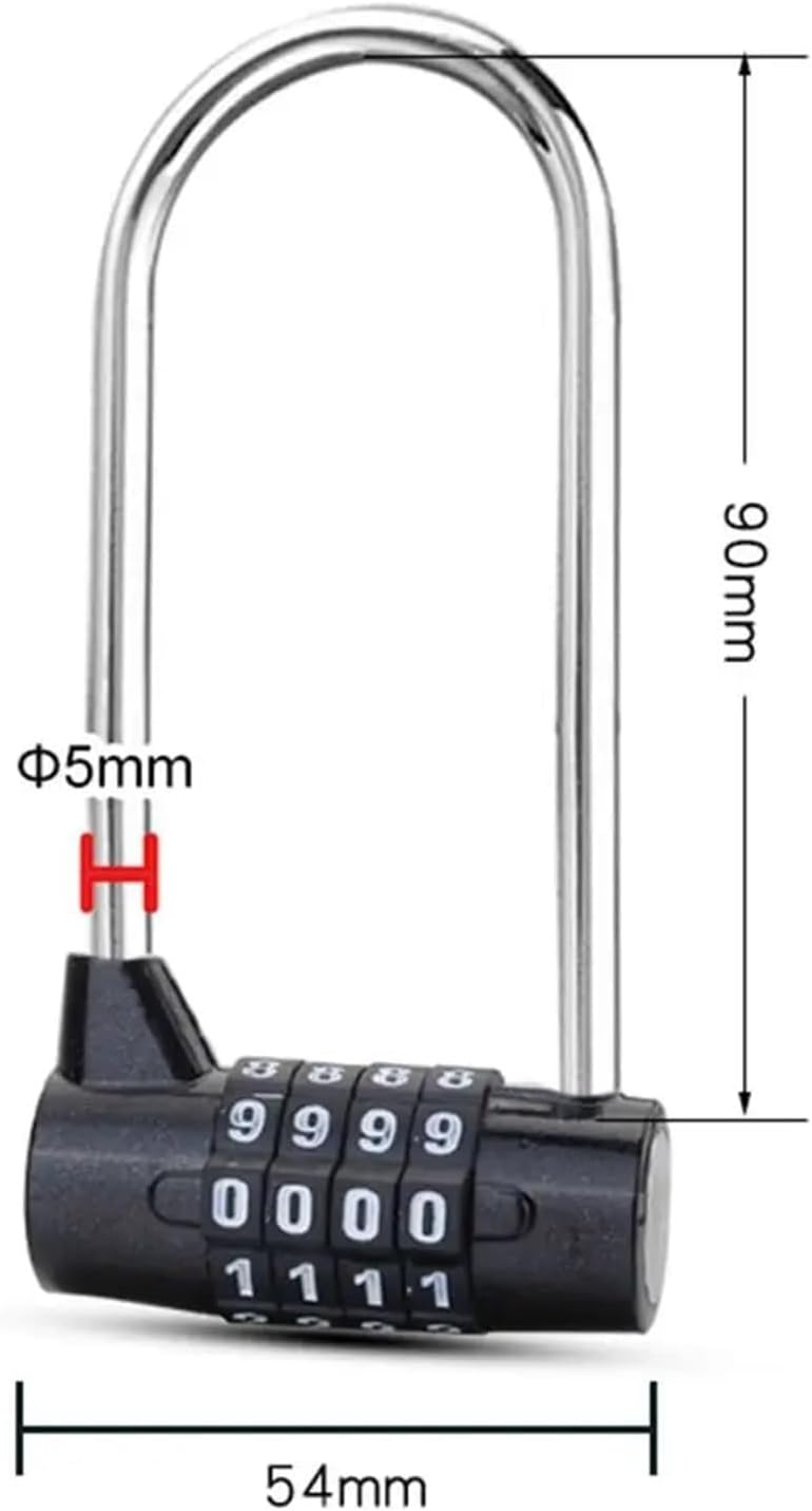 Code Lock Lengthened Shackle 4 Digit Combination Password Padlock 1Pcs(8)