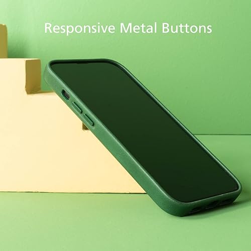 Miniatura 7 de alto Funda de cuero diseñada para iPhone 14 y iPhone 13, serie original, funda protectora de cuero italiano de primera calidad hecha a mano (6.1