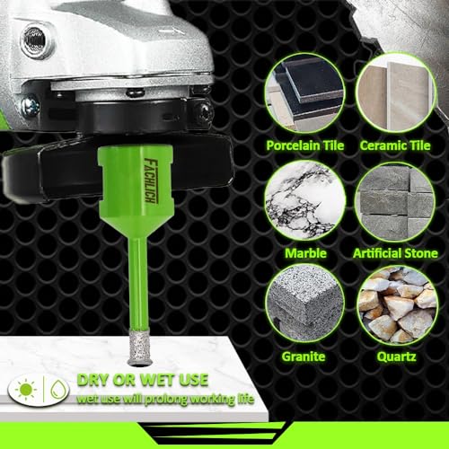 Image of Diamond Core Drill Bits 1 /4 inch Tile Hole Saw 6mm 2pcs for Porcelain Tile Granite Marble Masonry Brick