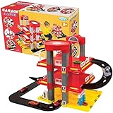 Mochtoys garage scivolo parcheggio per bambini 3 livelli con carreggiata
